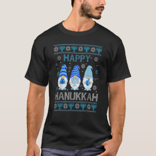 Happy Hanukkah 2022 Gnome Menorah Dreidel T-Shirt