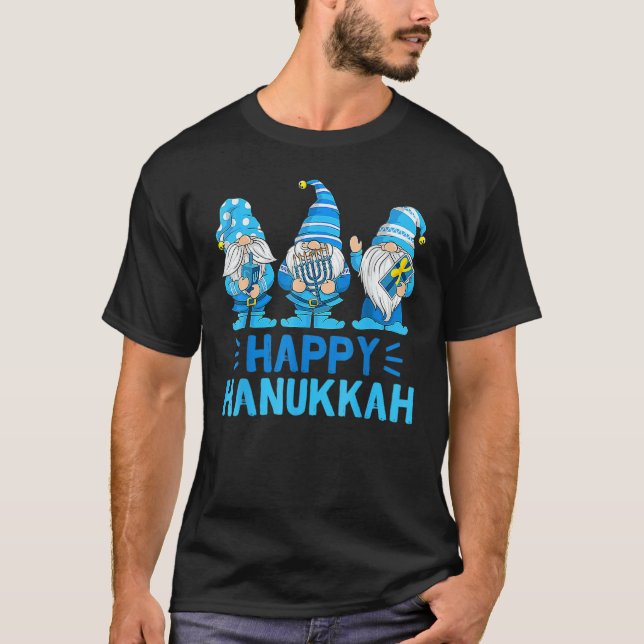 Happy Hanukkah 2022 Gnomes Menorah Dreidel Costume T-Shirt (Front)