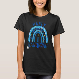 Happy Hanukkah 2022 Rainbow Menorah Dreidel Costum T-Shirt