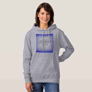 Happy Hanukkah 2-tone Blue White Background Hoodie