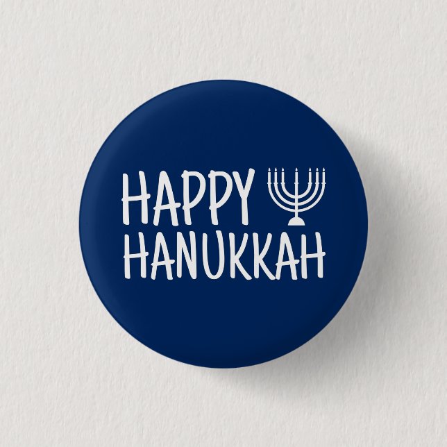 Happy Hanukkah 3 Cm Round Badge (Front)