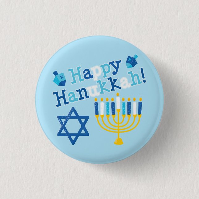 Happy Hanukkah 3 Cm Round Badge (Front)