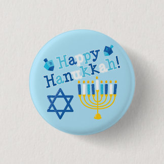 Happy Hanukkah 3 Cm Round Badge