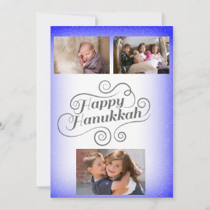 Happy Hanukkah 3 Family Photos  Holiday Card