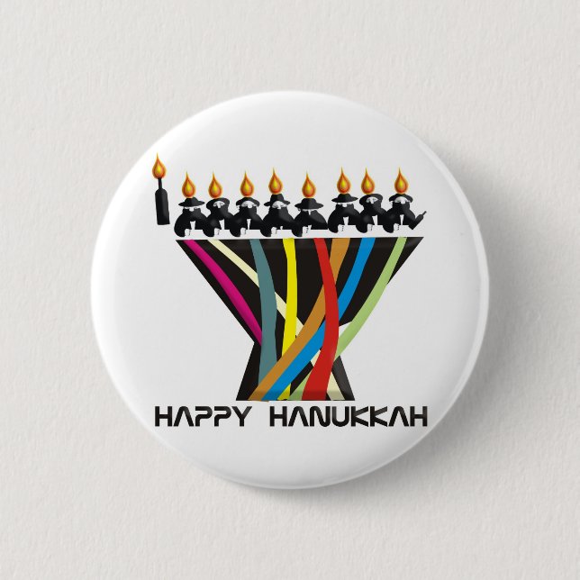 Happy Hanukkah 6 Cm Round Badge (Front)