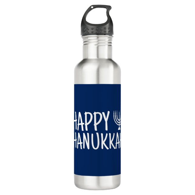 Happy Hanukkah 710 Ml Water Bottle (Front)