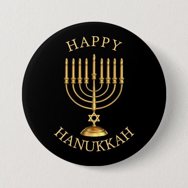 Happy Hanukkah 7.5 Cm Round Badge (Front)