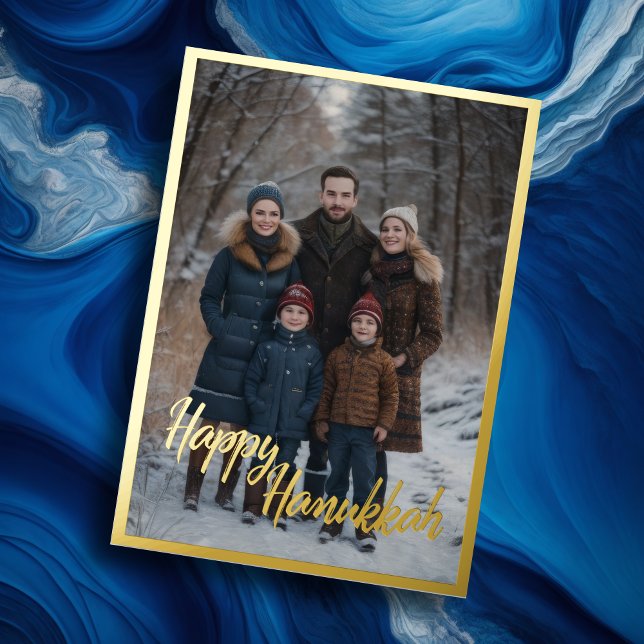 Happy Hanukkah and Your Photo Foil Holiday Card (Creator Uploaded)