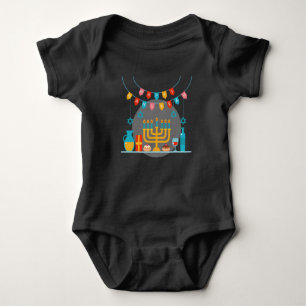 Happy Hanukkah Baby Jersey Bodysuit