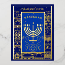 Happy Hanukkah Beautiful Jewish Holiday Menorah