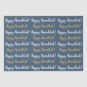 Happy Hanukkah Blue, Gold, and White Tissue Pape Paper