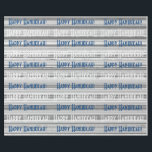 Happy Hanukkah Blue Stripes Wrapping Paper<br><div class="desc">Happy Hanukkah Blue Stripes Wrapping Paper. Shades of blue,  grey,  grey,  and white with a Jewish Religion theme for gift wrapping supplies.</div>