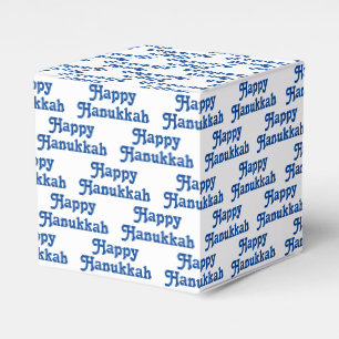 "Happy Hanukkah" blue white Holiday Gift Favour Box