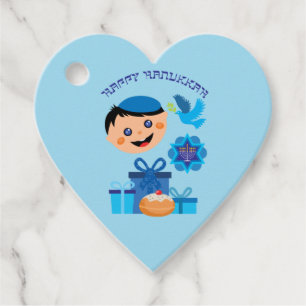 🕎 Happy Hanukkah, boy, custom text option Favour  Tags