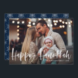Happy Hanukkah Brush Lettering Photo Holiday Card<br><div class="desc">Happy Hanukkah! Send holiday wishes and greetings with this rustic holiday flat card. It features 'Happy Hanukkah' in brush hand lettering. Personalise this holiday card by adding your favourite photo,  greeting,  names and other details. Available as a flat card,  folded card and postcard.</div>