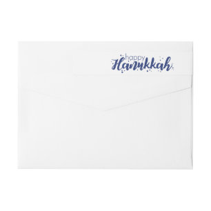 Happy Hanukkah Bubbles Wraparound Address Label