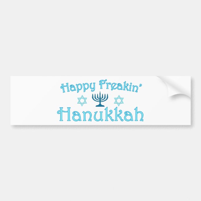 happy hanukkah bumper sticker (Front)