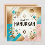 Happy Hanukkah Card<br><div class="desc">Happy Hanukkah with quote on back The eight-day Jewish celebration known as Hanukkah or Chanukah commemorates the rededication during the second century B.C. of the Second Temple in Jerusalem, where according to legend Jews had risen up against their Greek-Syrian oppressors in the Maccabean Revolt. Hanukkah, which means “dedication” in Hebrew,...</div>