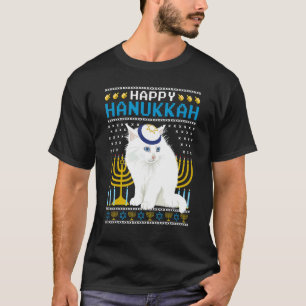 Happy Hanukkah Cat Jewish Holiday Ugly Hanukkah Ch T-Shirt