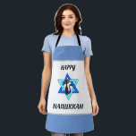 Happy Hanukkah Cats   Apron<br><div class="desc">Jewish gifts and gift ideas featuring beautiful Jewish Star of David with a wine glass in the centre.</div>