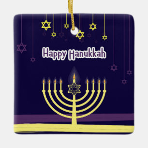 Happy Hanukkah Ceramic Ornament