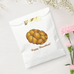 Happy Hanukkah Chanukah Challah Bread Loaf Favour Bag
