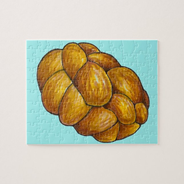Happy Hanukkah Chanukah Challah Bread Loaf Jigsaw Puzzle (Horizontal)