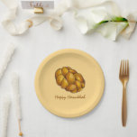 Happy Hanukkah Chanukah Challah Bread Loaf Paper Plate<br><div class="desc">Plate features an original marker illustration of a loaf of challah bread.

This Chanukah illustration is also available on other products. Don't see what you're looking for? Need help with customisation? Contact Rebecca to have something designed just for you.</div>