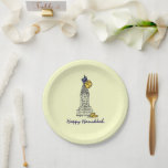 Happy Hanukkah Chanukah Gelt NYC Skyscraper Paper Plate<br><div class="desc">Features an original marker illustration of a classic NYC skyscraper "dressed up" for the holiday season.

This Chanukah illustration is also available on other products. Don't see what you're looking for? Need help with customisation? Contact Rebecca to have something designed just for you.</div>