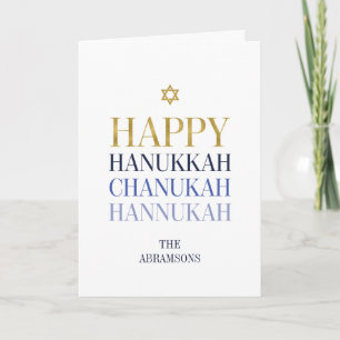 Happy Hanukkah Chanukah Holiday Greeting Card