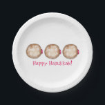 Happy Hanukkah Chanukah Jelly Doughnut Doughnut Paper Plate<br><div class="desc">Features an original marker illustration of a delicious jelly doughnut topped with powdered sugar. Perfect for Hanukkah!

This Chanukah illustration is also available on other products. Don't see what you're looking for? Need help with customisation? Contact Rebecca to have something designed just for you.</div>