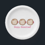 Happy Hanukkah Chanukah Jelly Doughnut Doughnut Paper Plate<br><div class="desc">Features an original marker illustration of a delicious jelly doughnut topped with powdered sugar. Perfect for Hanukkah!

This Chanukah illustration is also available on other products. Don't see what you're looking for? Need help with customisation? Contact Rebecca to have something designed just for you.</div>