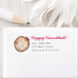 Happy Hanukkah Chanukah Jelly Doughnut Sufganiyah Return Address Label<br><div class="desc">Features an original marker illustration of a delicious jelly doughnut topped with powdered sugar. Perfect for Hanukkah!

This Chanukah illustration is also available on other products. Don't see what you're looking for? Need help with customisation? Contact Rebecca to have something designed just for you.</div>