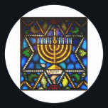 HAPPY HANUKKAH CLASSIC ROUND STICKER<br><div class="desc">PHOTO</div>