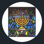 HAPPY HANUKKAH CLASSIC ROUND STICKER<br><div class="desc">PHOTO</div>