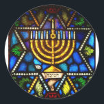 HAPPY HANUKKAH CLASSIC ROUND STICKER<br><div class="desc">PHOTO</div>