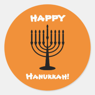 Happy Hanukkah Classic Round Sticker