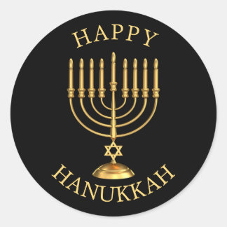 Happy Hanukkah Classic Round Sticker