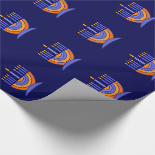 Happy Hanukkah. Colourful Menorah Gift  Wrapping Paper