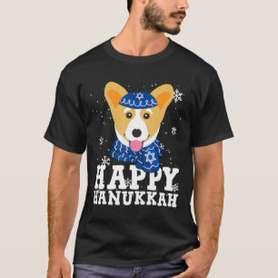 Happy Hanukkah Corgi Dog Holiday Ugly Hanukkah Swe T-Shirt