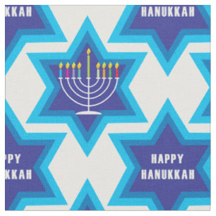 Happy Hanukkah custom background and tile Fabric