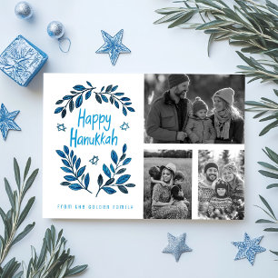 Happy Hanukkah CUSTOM PHOTOS Holiday Card