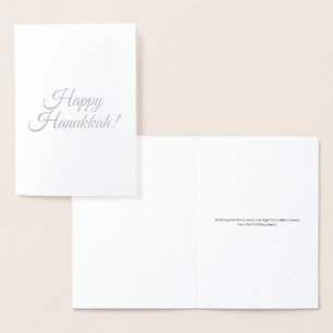 Happy Hanukkah custom script typography elegant Foil Card