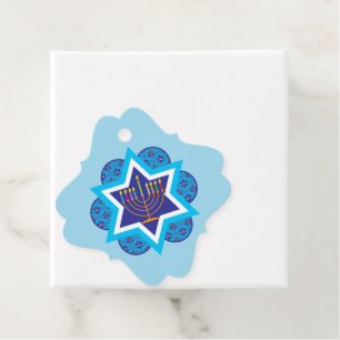 🕎 Happy Hanukkah, custom text  at the back Favour Tags