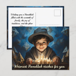 🕎 Happy Hanukkah, custom text Holiday Postcard