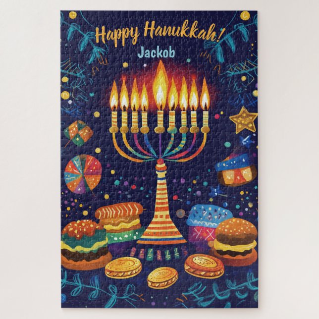 Happy Hanukkah custom text Jigsaw Puzzle (Vertical)