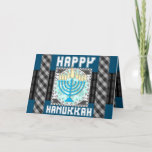 Happy Hanukkah Customisable Greeting Card<br><div class="desc">A classy fully customisable Happy Hanukkah card that'll bring joy on the mantle for years. Easily add family photos to the blank pages,  add text,  and more! Enjoy!</div>