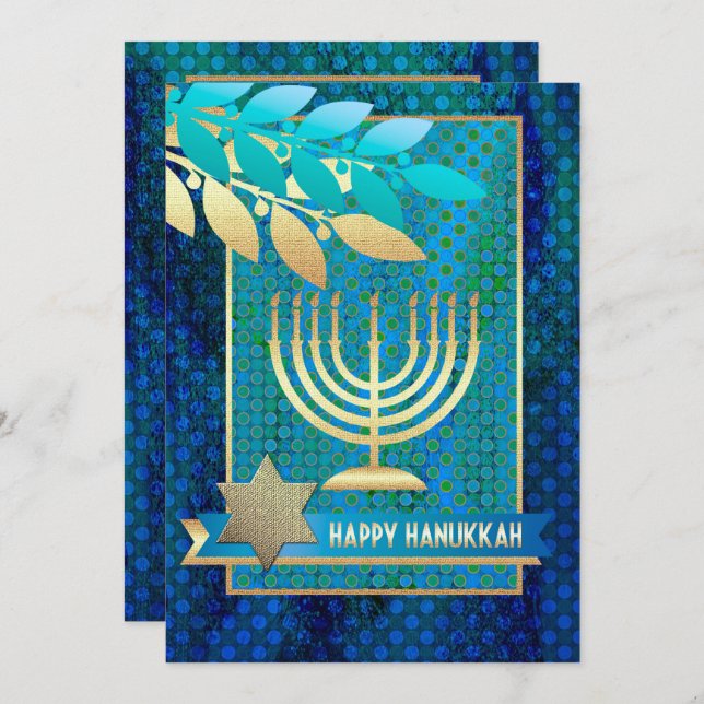 Happy Hanukkah. Customisable Greeting Cards (Front/Back)