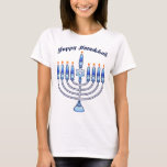 Happy Hanukkah Cute Cartoon Menorah Jewish  T-Shirt<br><div class="desc">Show the world your Hanukkah pride with a contemporary,  cute Jewish t-shirt design by PopQTstudio. This tee features a playful design of a cartoon Menorah topped with cheerful kawaii candles. A great gift for your Jewish friends and family. For custom orders,  message me on Zazzle</div>