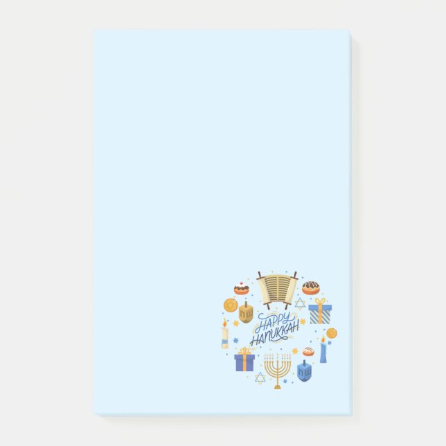 Happy Hanukkah Cute Post-it Notes (Front)